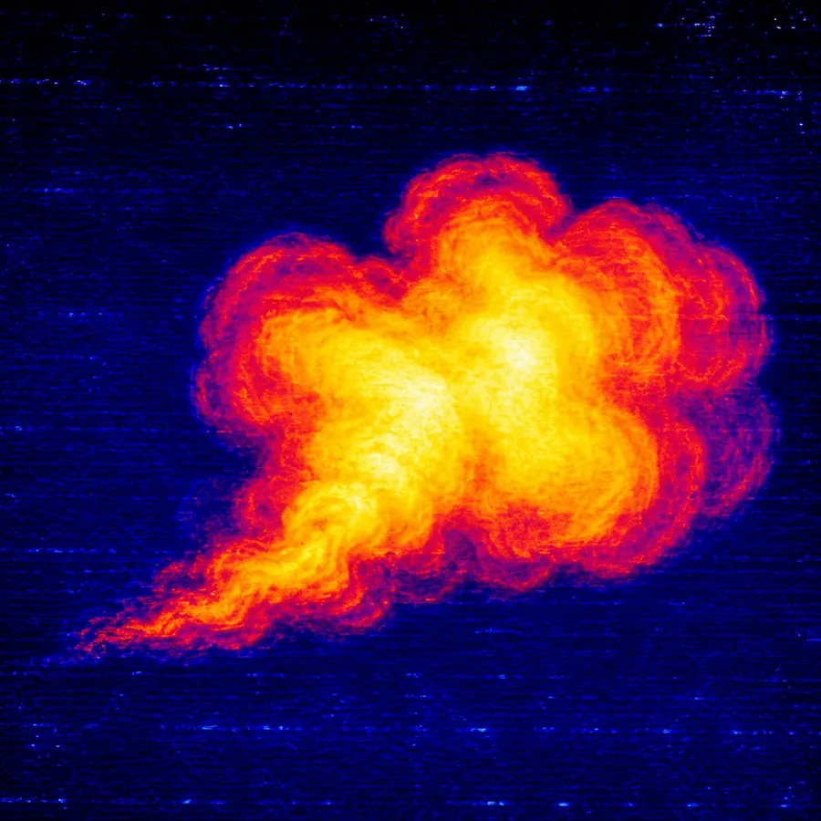 a fart, seen through a thermal camera